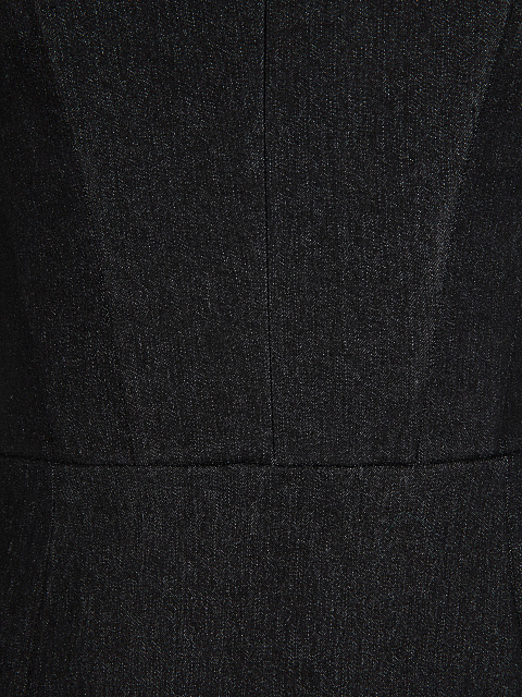 Черное платье-мини из денима с объемными рукавами, 4