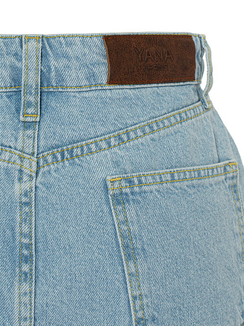 Голубая юбка-мини из денима, 5