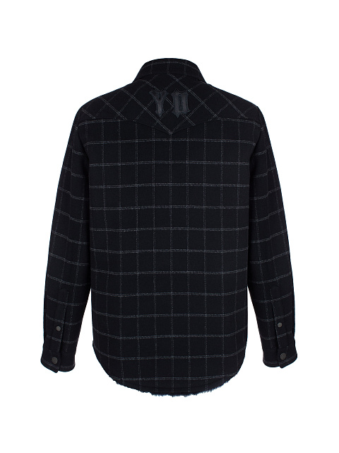 Черная рубашка в клетку с подкладкой из овчины, 2 Черная рубашка в клетку с подкладкой из овчины, 2