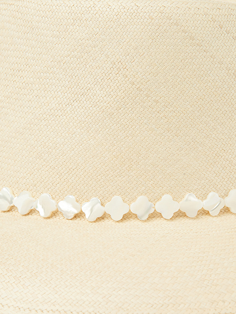 Соломенная шляпа с отделкой из нити перламутра, 4