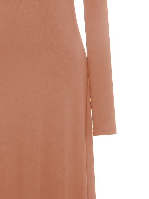 Бежевое трикотажное платье-макси с фигурным вырезом, 4 Бежевое трикотажное платье-макси с фигурным вырезом, 4