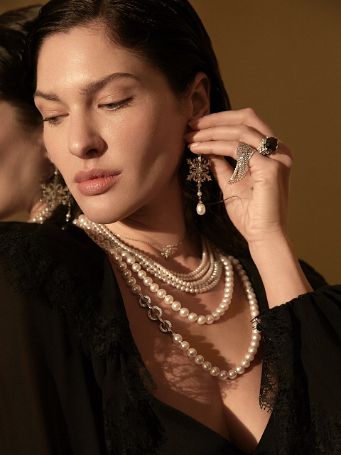 Колье из белого золота с жемчугом Акойя, 7 Колье из белого золота с жемчугом Акойя, 7