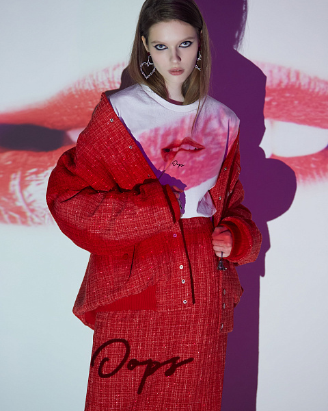 Белая хлопковая футболка с принтом, 4