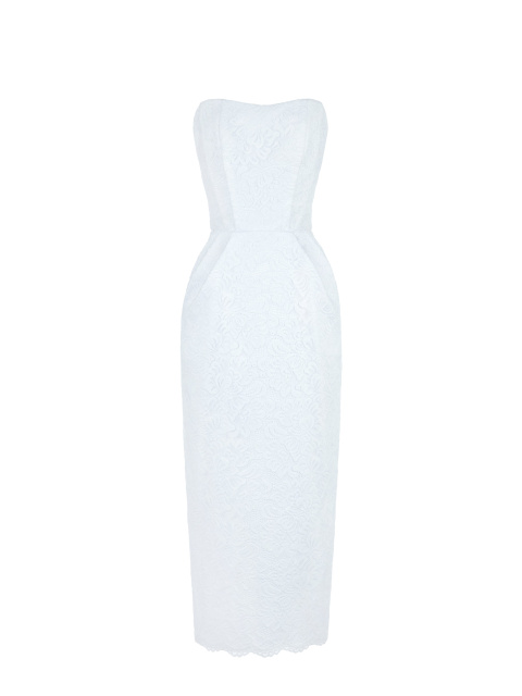 Белое платье-миди из кружева, 1