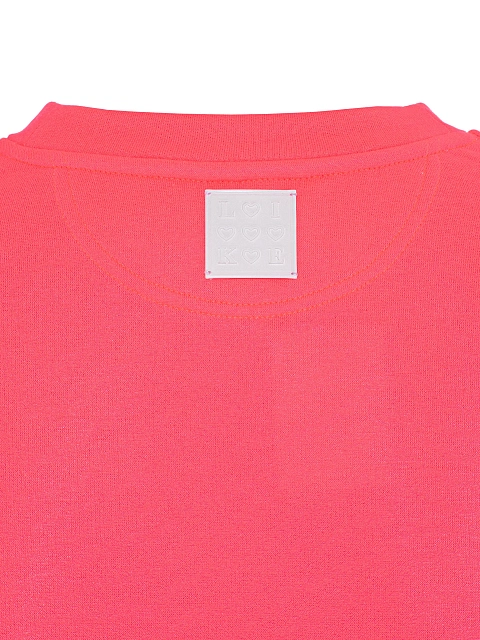 Ярко-розовый костюм из футера с широкими брюками, 4