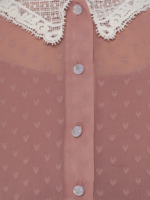 Пудровое детское платье из шифона с кружевным воротником, 5 Пудровое детское платье из шифона с кружевным воротником, 5