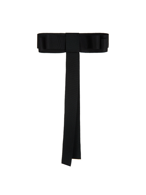 Черная брошь из репсовой ленты в виде банта, 1