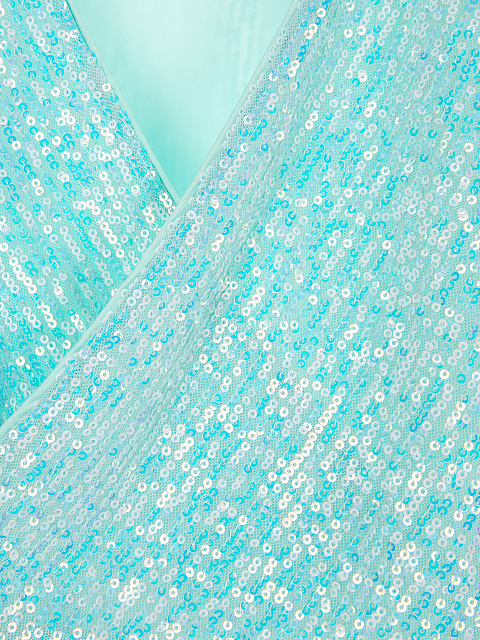 Бирюзовая блузка на запах в пайетках, 3 Бирюзовая блузка на запах в пайетках, 3