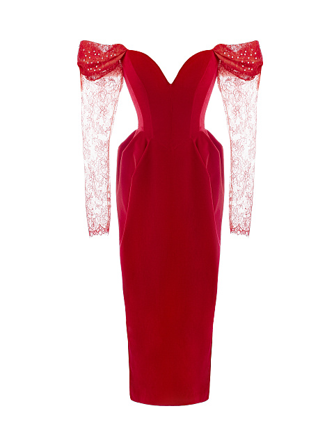 Платье из красного бархата и кружева, 1