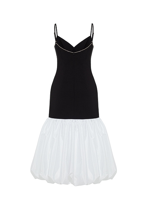 Черное платье-миди с белой юбкой-баллон, 2 Черное платье-миди с белой юбкой-баллон, 2