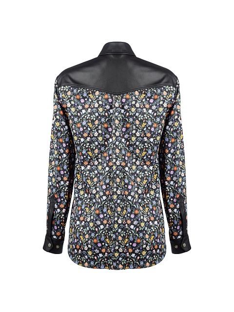 Черная рубашка с флористическим принтом, 2 Черная рубашка с флористическим принтом, 2