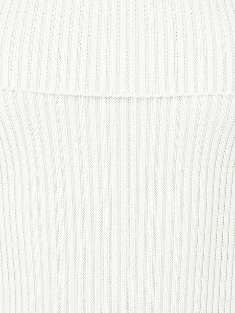 Белое трикотажное платье-мини с открытыми плечами, 3