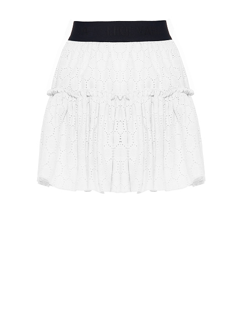 Белая юбка-мини из хлопкового кружева, 2