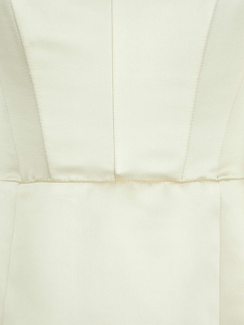 Молочное платье-мини с объемными рукавами из органзы, 3