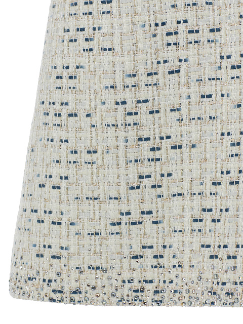 Платье-мини из твида с кристаллами, 4