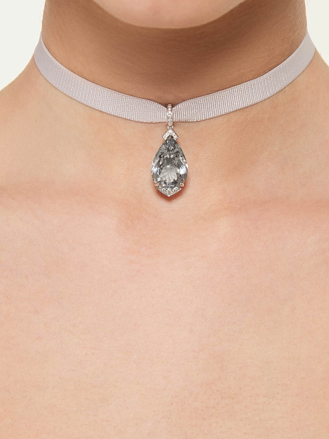 Кулон из белого золота с аквамарином в огранке «груша», 2 Кулон из белого золота с аквамарином в огранке «груша», 2