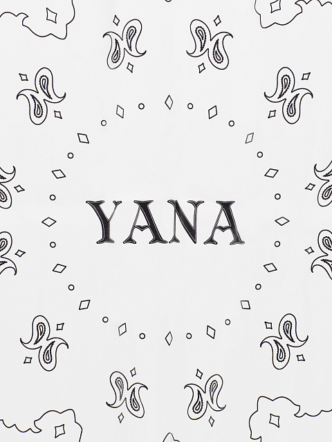 Большой белый шелковый платок с принтом, 2