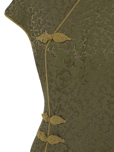 Зеленое платье-миди с узором, 3