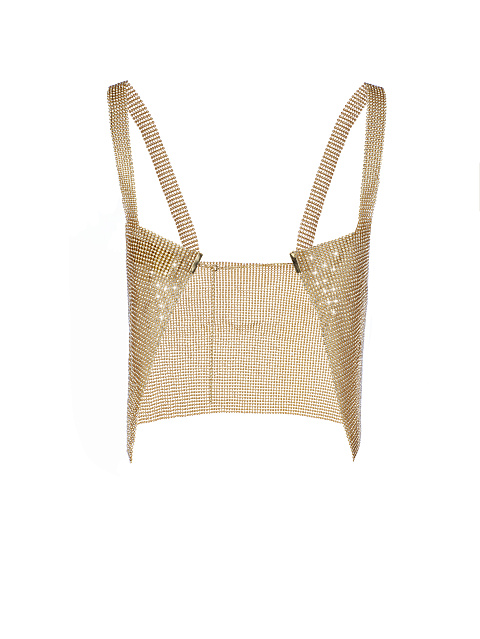 Золотой укороченный топ со стразами, 2