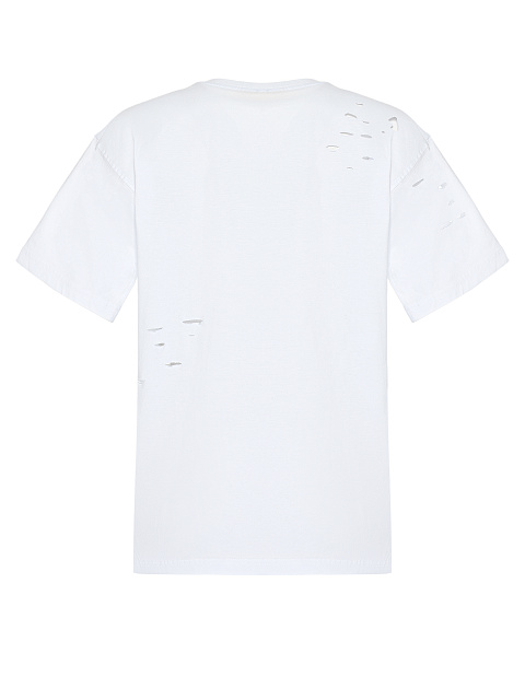 Белая хлопковая футболка с принтом, 3