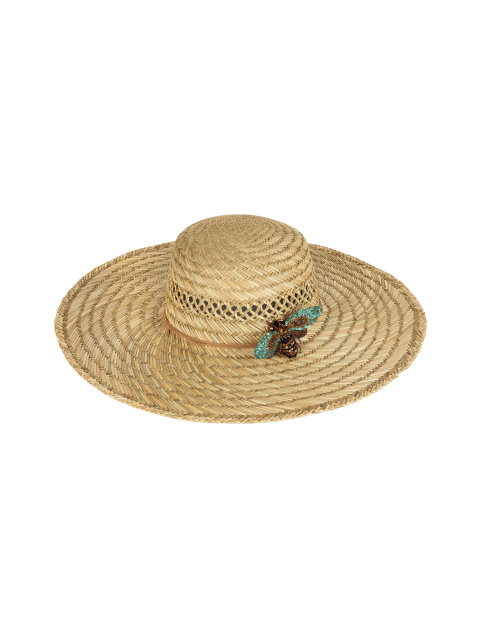Соломенная шляпа с кожаной отделкой и декором, 1