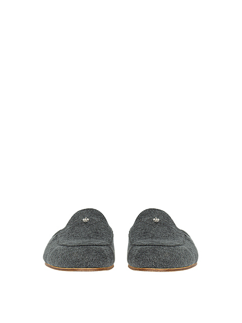 Серые мюли из денима с лилией, 2 Серые мюли из денима с лилией, 2