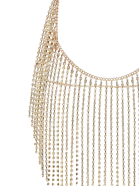 Топ из золотистых цепочек со стразами, 3 Топ из золотистых цепочек со стразами, 3