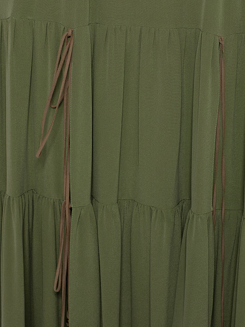 Зеленое платье-миди из шифона, 4