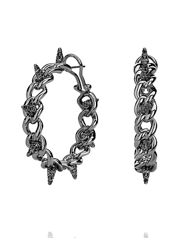 Хупсы из черненого золота и бриллиантов, 1