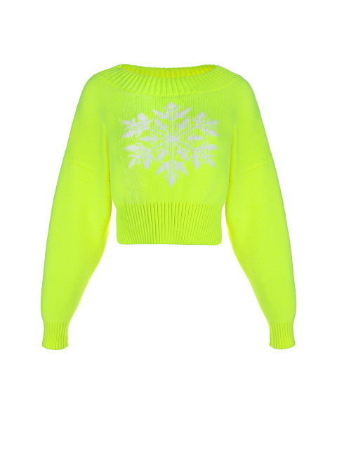 Укороченный неоновый свитер со снежинкой, 1 Укороченный неоновый свитер со снежинкой, 1