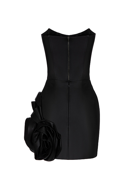 Черное кожаное платье-мини, 2