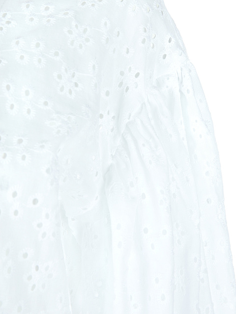 Белое объемное платье-рубашка из хлопка, 5