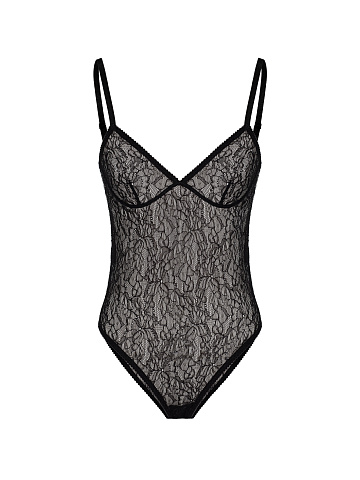 Черное боди из кружева, 1