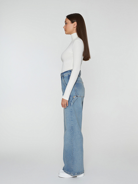 Белое боди с длинным рукавом и воротом-стойкой, 6 Белое боди с длинным рукавом и воротом-стойкой, 6