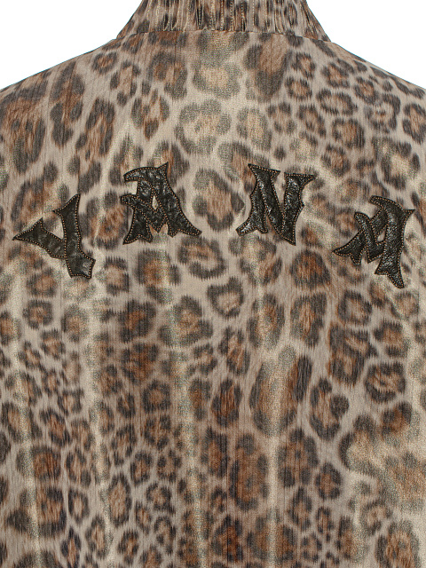 Объемный бомбер из тафты с леопардовым принтом, 4