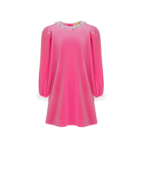 Розовое детское платье из бархата, 3