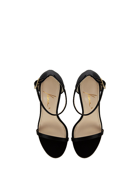 Черные босоножки из сатина, 4