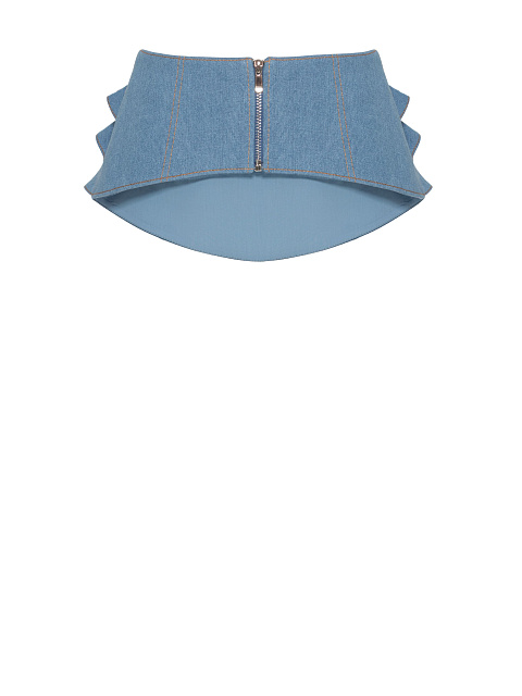 Голубая баска из денима на молнии, 1