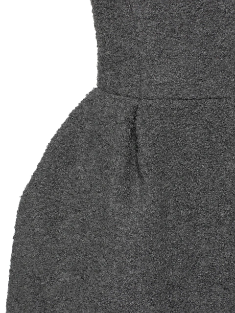 Серое платье-мини из шерсти букле, 3