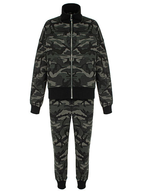 Мужской спортивный костюм черного цвета с камуфляжным принтом, 1 Мужской спортивный костюм черного цвета с камуфляжным принтом, 1