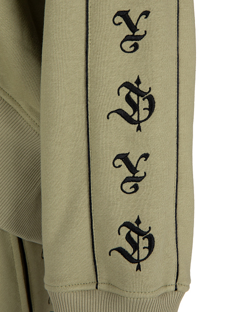 Оливковый трикотажный костюм с вышивкой YD, 5 Оливковый трикотажный костюм с вышивкой YD, 5