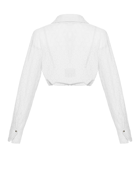 Белый хлопковый сет из укороченной рубашки и бра, 3 Белый хлопковый сет из укороченной рубашки и бра, 3