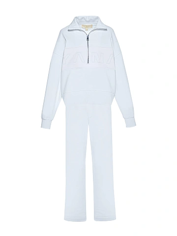 Белый трикотажный костюм с вышивкой YANA, 1