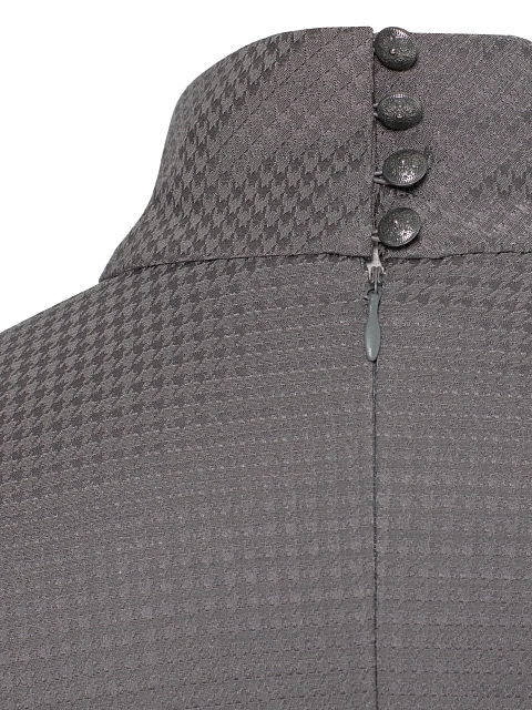 Серое платье-мини с узором пье-де-пуль и драпировкой, 5 Серое платье-мини с узором пье-де-пуль и драпировкой, 5