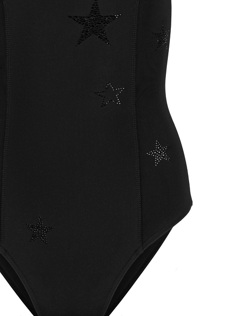 Черный слитный купальник со стразами, 3 Черный слитный купальник со стразами, 3