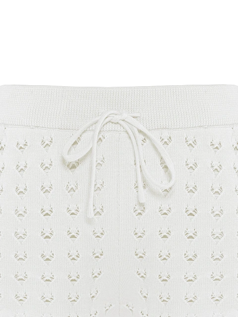 Белый вязаный комплект из поло и шорт, 7 Белый вязаный комплект из поло и шорт, 7