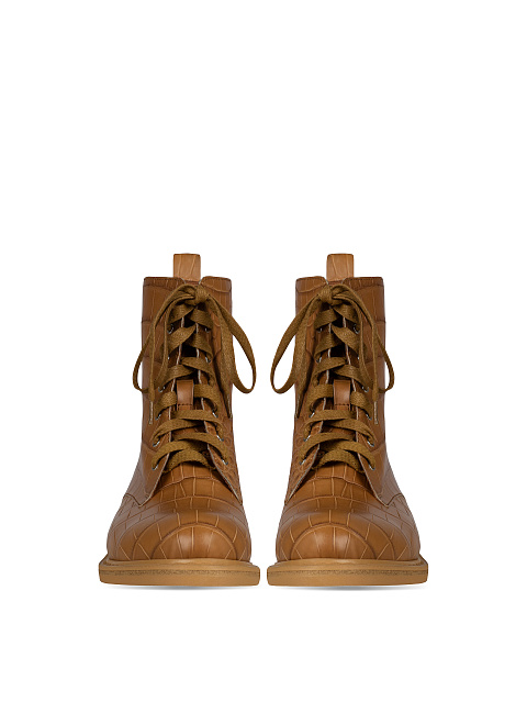 Коричневые ботинки из кожи крокодила, 2