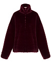 Худи из бордового эко-меха, молния, кулиска  Худи из бордового эко-меха, молния, кулиска