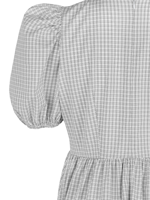 Серое хлопковое платье в клетку, 3