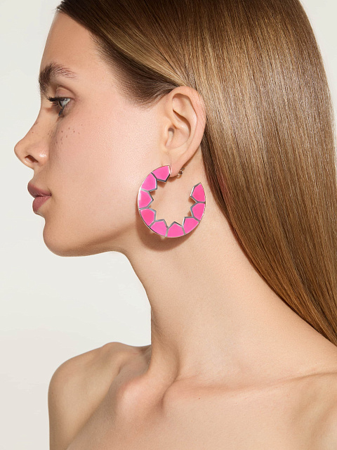 Фигурные хупсы из белого золота с эмалью Tutti Frutti Color, 2 Фигурные хупсы из белого золота с эмалью Tutti Frutti Color, 2